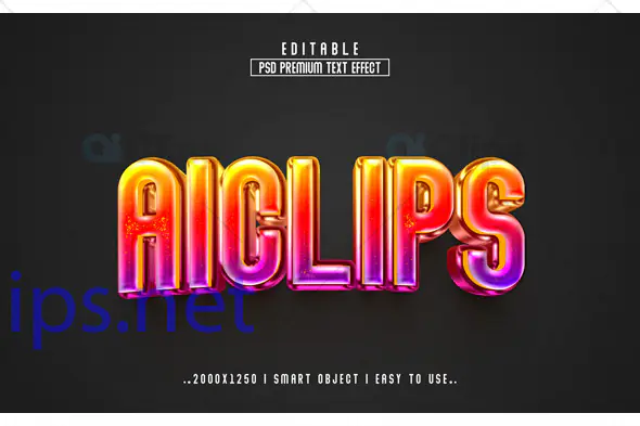 Vibrant 3D Gradient Text Effect PSD
