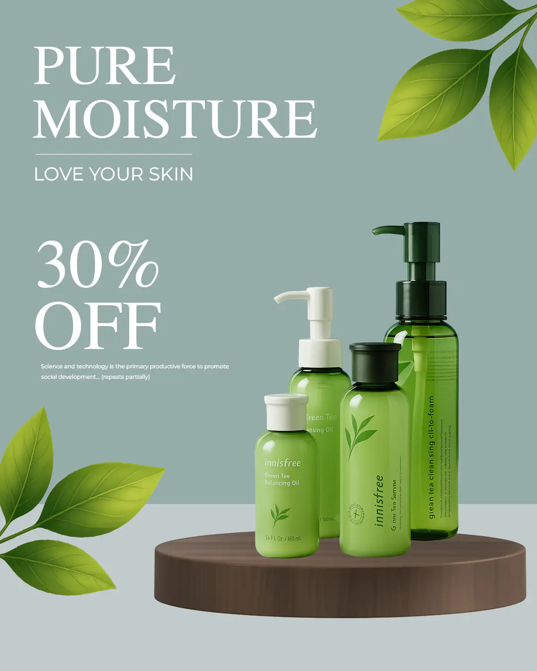 Green Tea Skincare Promotion Template