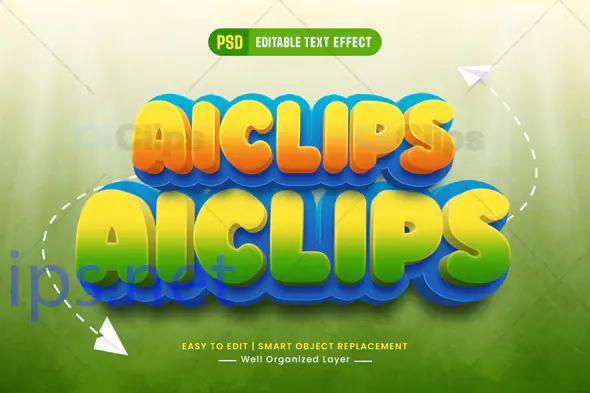 Playful Gradient 3D Text Effect PSD