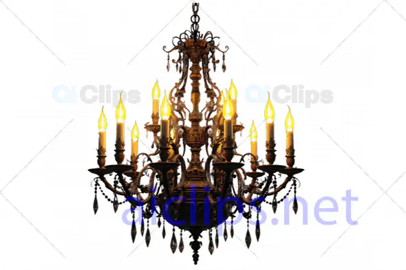 Luxurious 3D Vintage Candle Chandelier Illustration