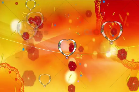 Floating Hearts and Roses with Glowing Light Effects Animation