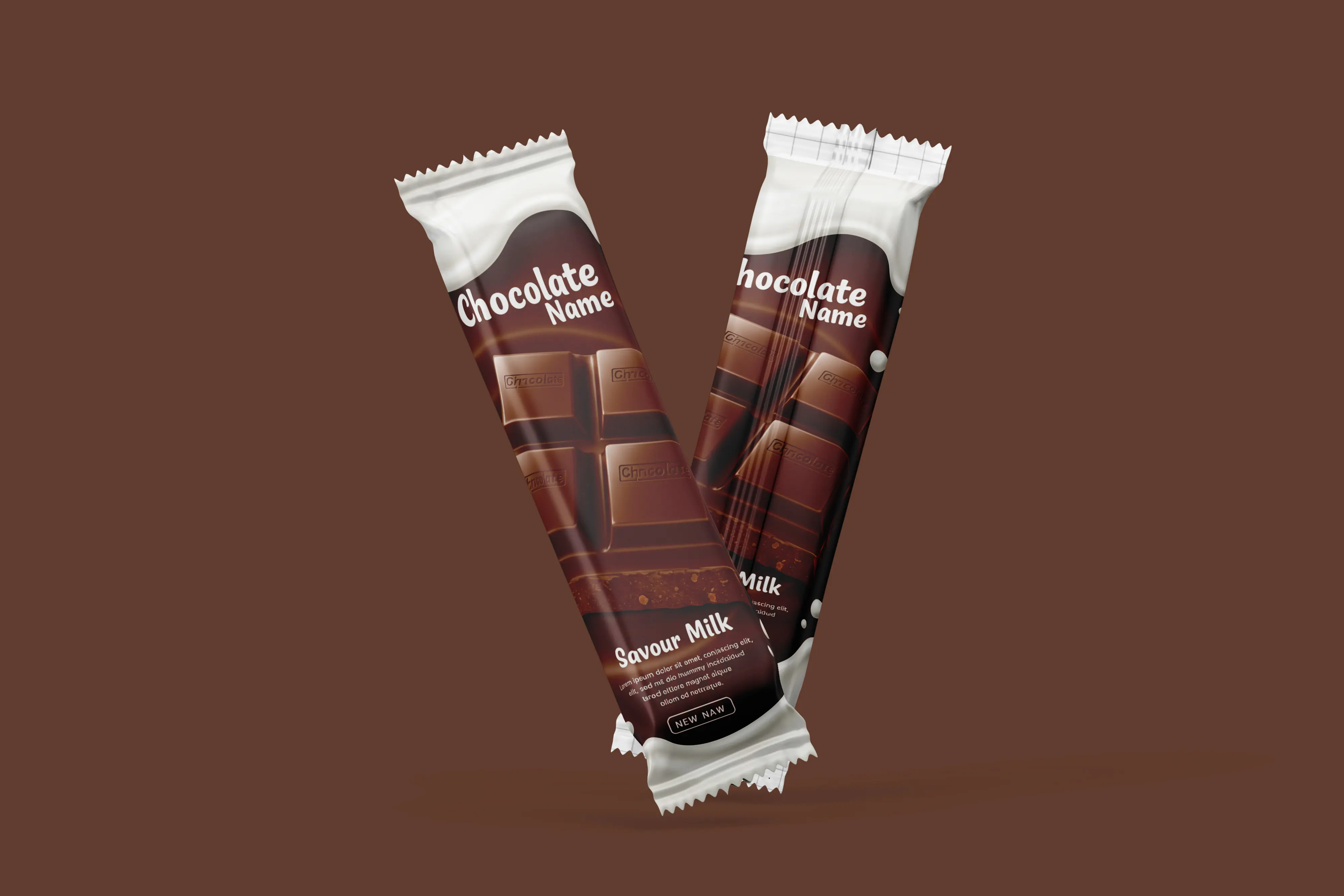 Realistic Chocolate Bar Branding Mockup