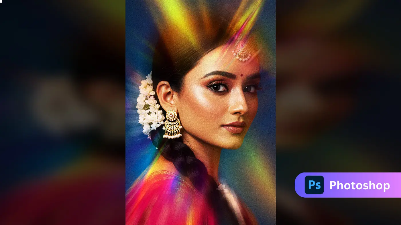 Vibrant Indian Portrait Photoshop Template for Creatives