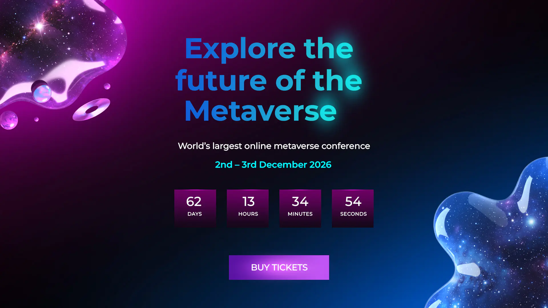 Enhanced Futuristic Metaverse Conference Landing Page