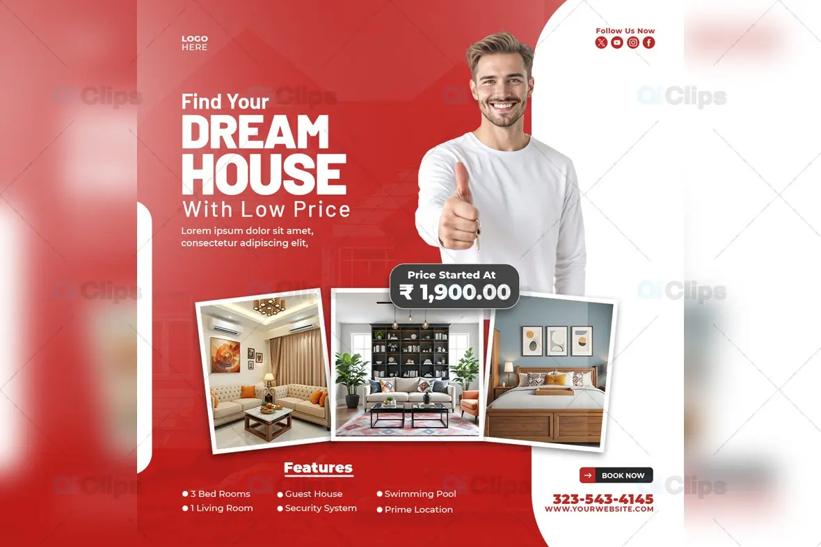 Real Estate Dream House Promotion PSD Template