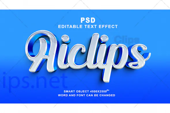 Glossy Silver Script Text Effect PSD