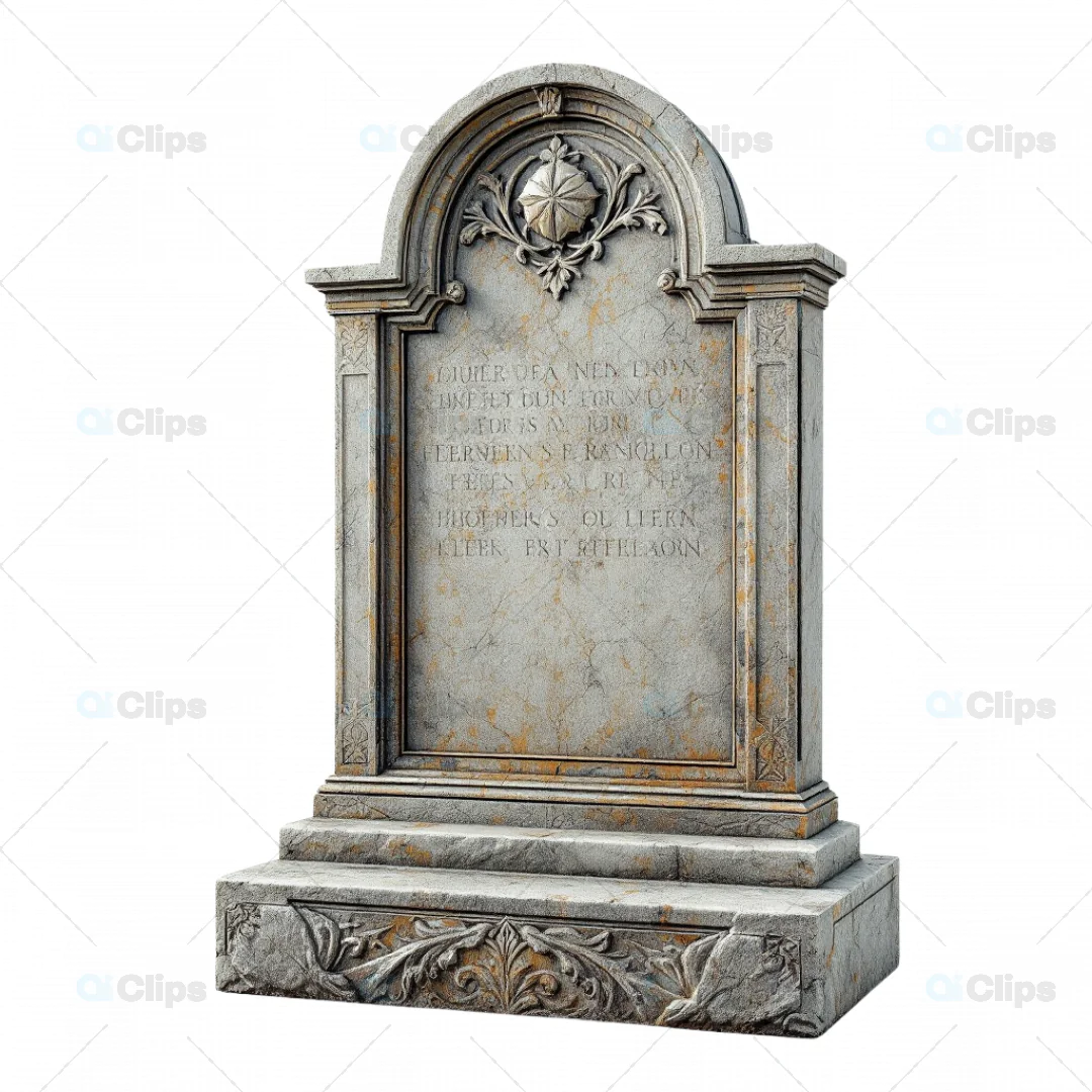 Ancient Stone Gravestone 3D Model - Detailed Memorial Headstone
