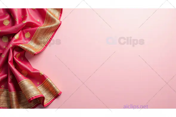 Traditional Red Silk Saree with Golden Zari Border
