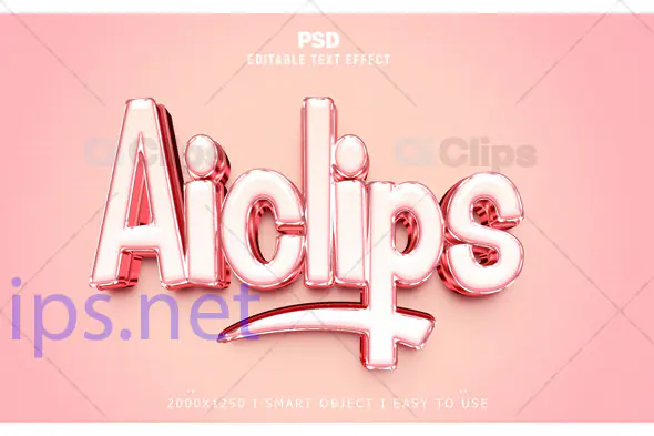 Glossy Pink Text Effect PSD