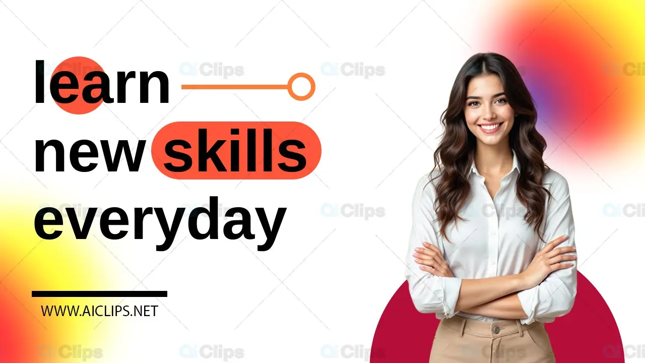 Professional Learning Skills Banner with Gradient Background