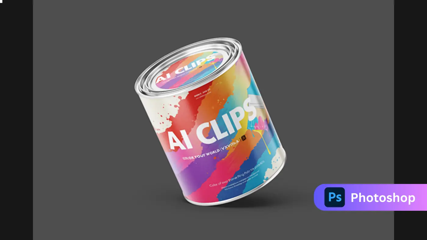 Colorful Paint Can Mockup