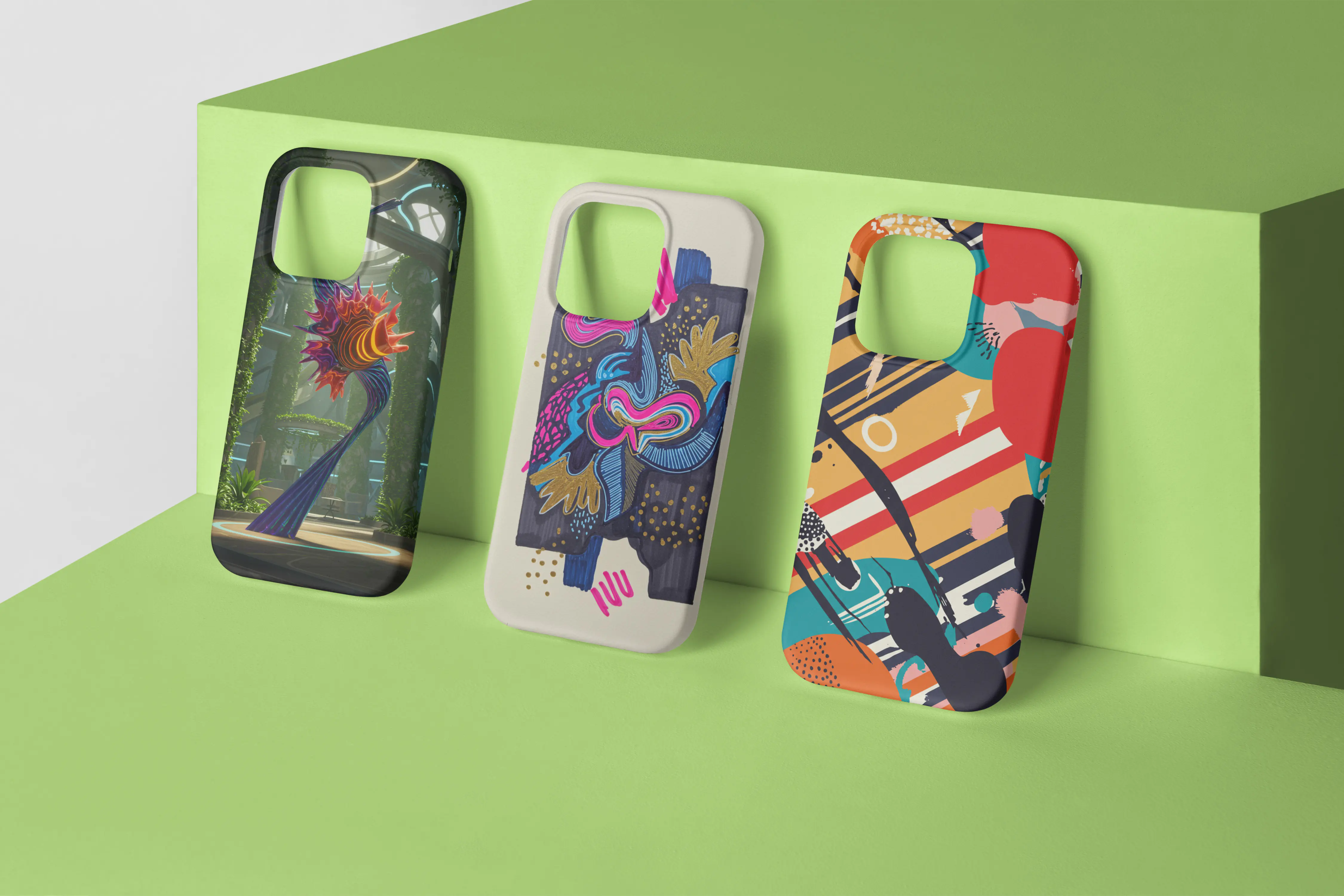 Artistic Phone Case Mockup Set