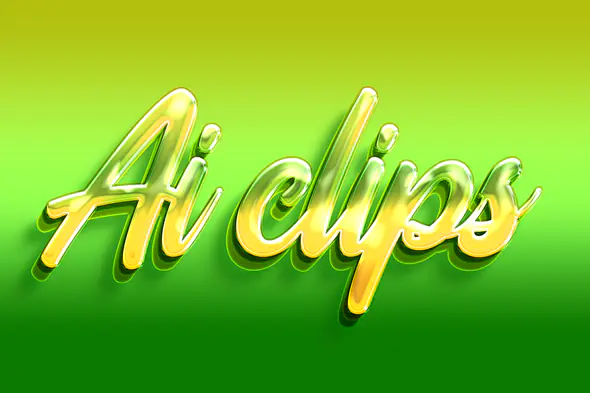 3D Ai Clips Yellow & Green Text Effect Template