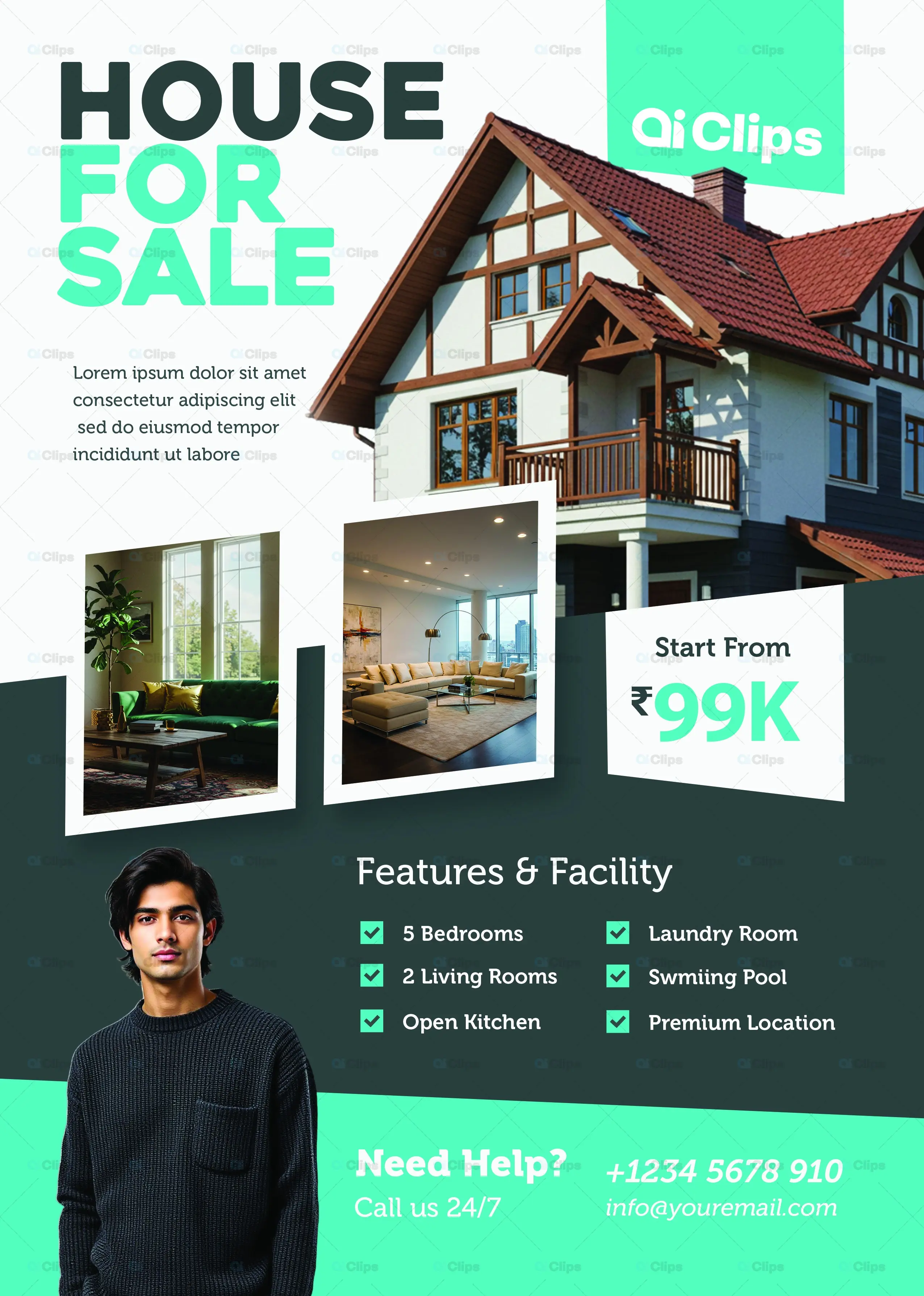 Luxury House Sale Real Estate Social Media Template