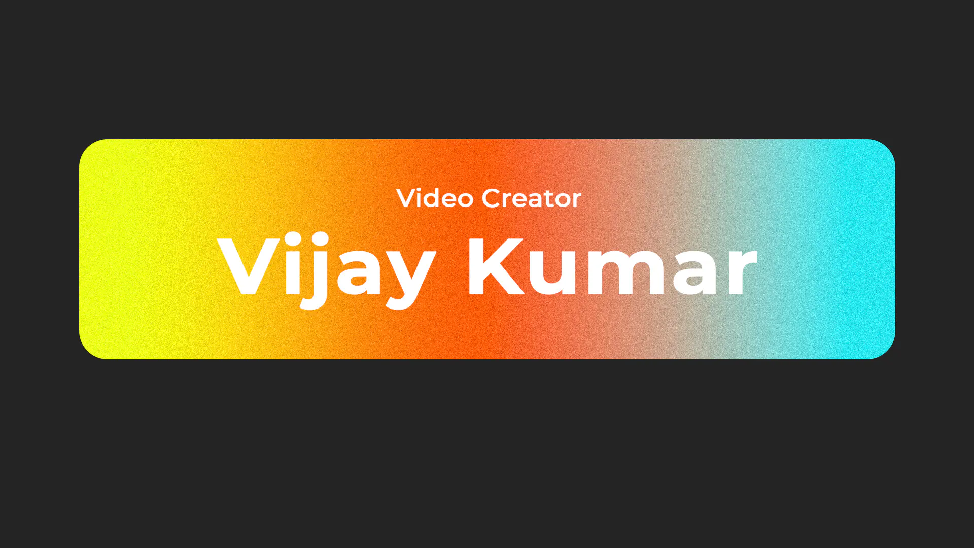 Vibrant and Creative Video Creator  Editable Text Template