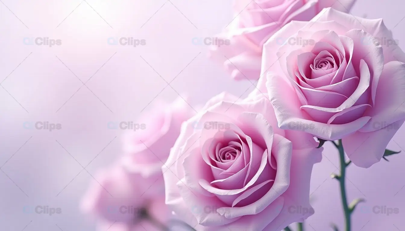 Soft Pink Rose Bouquet Close-up Background