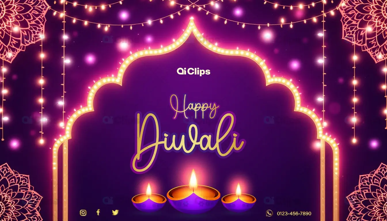 Happy Diwali Festival Flyer PSD Template
