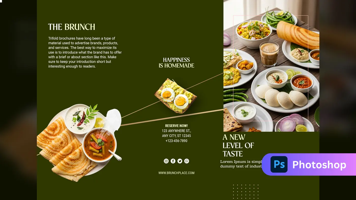 Premium South Indian Restaurant Brochure Template