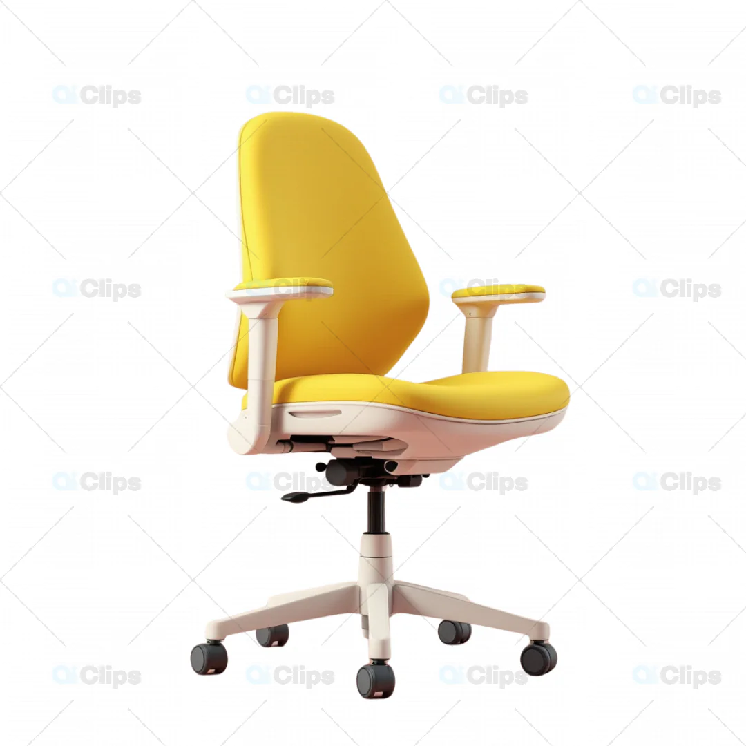Modern Yellow Ergonomic Office Chair 3D Model