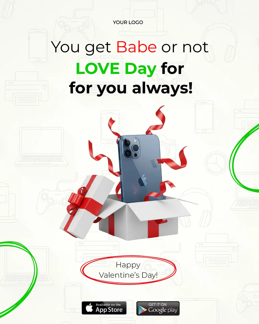 Valentine's Tech Giveaway Ad Template