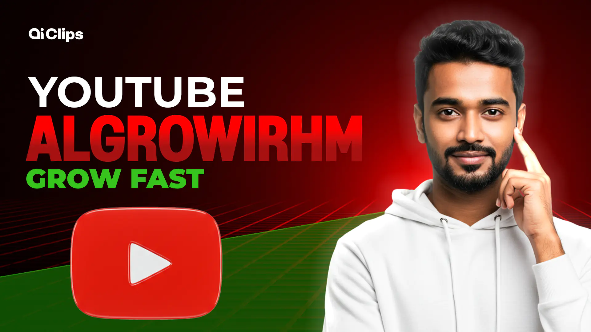 YouTube Growth Thumbnail Template with Indian Creator