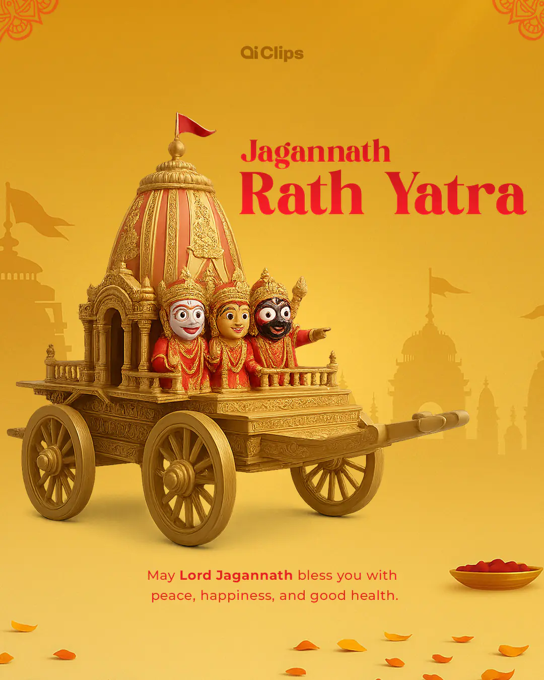 Jagannath Rath Yatra Festival Poster Template
