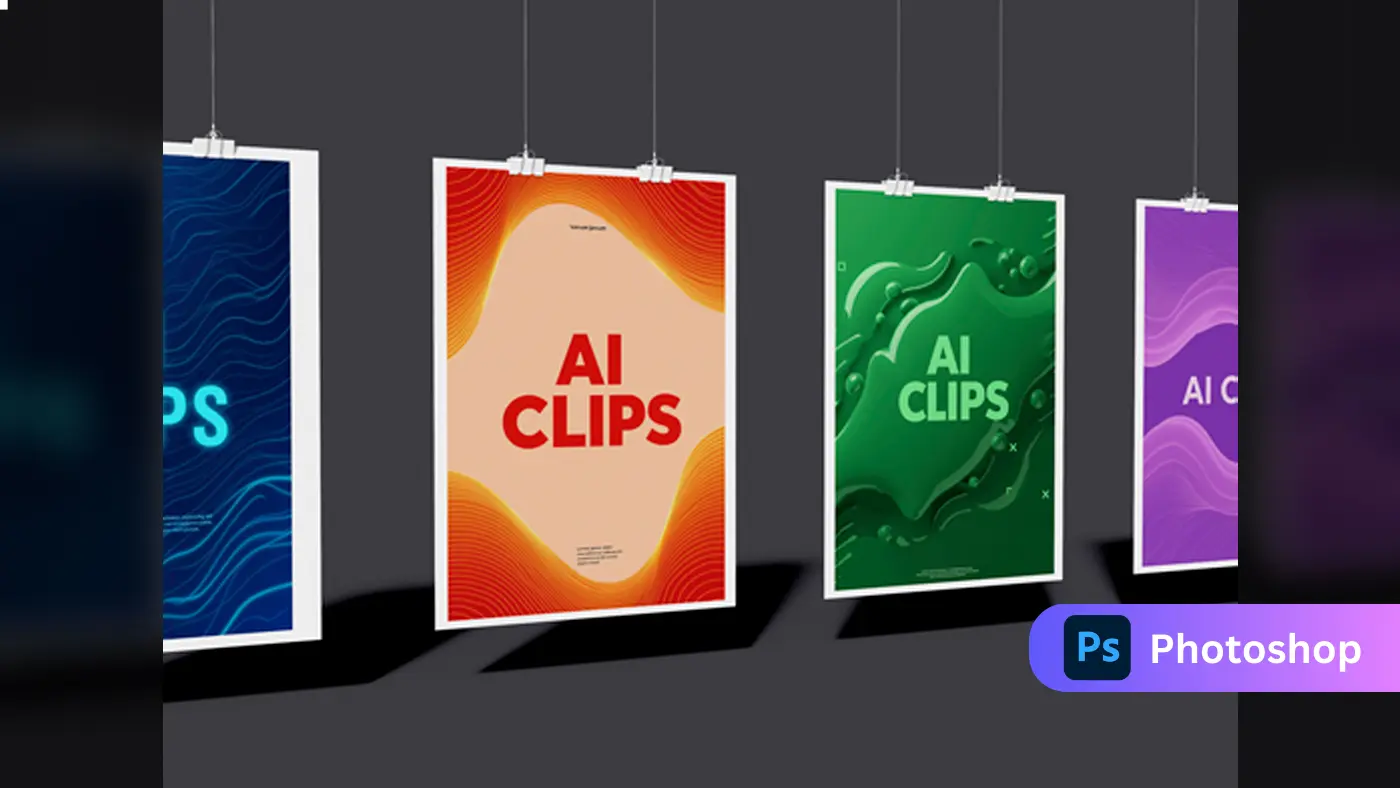 Hanging Posters Mockup