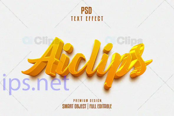 Elegant Golden Script Text Effect PSD