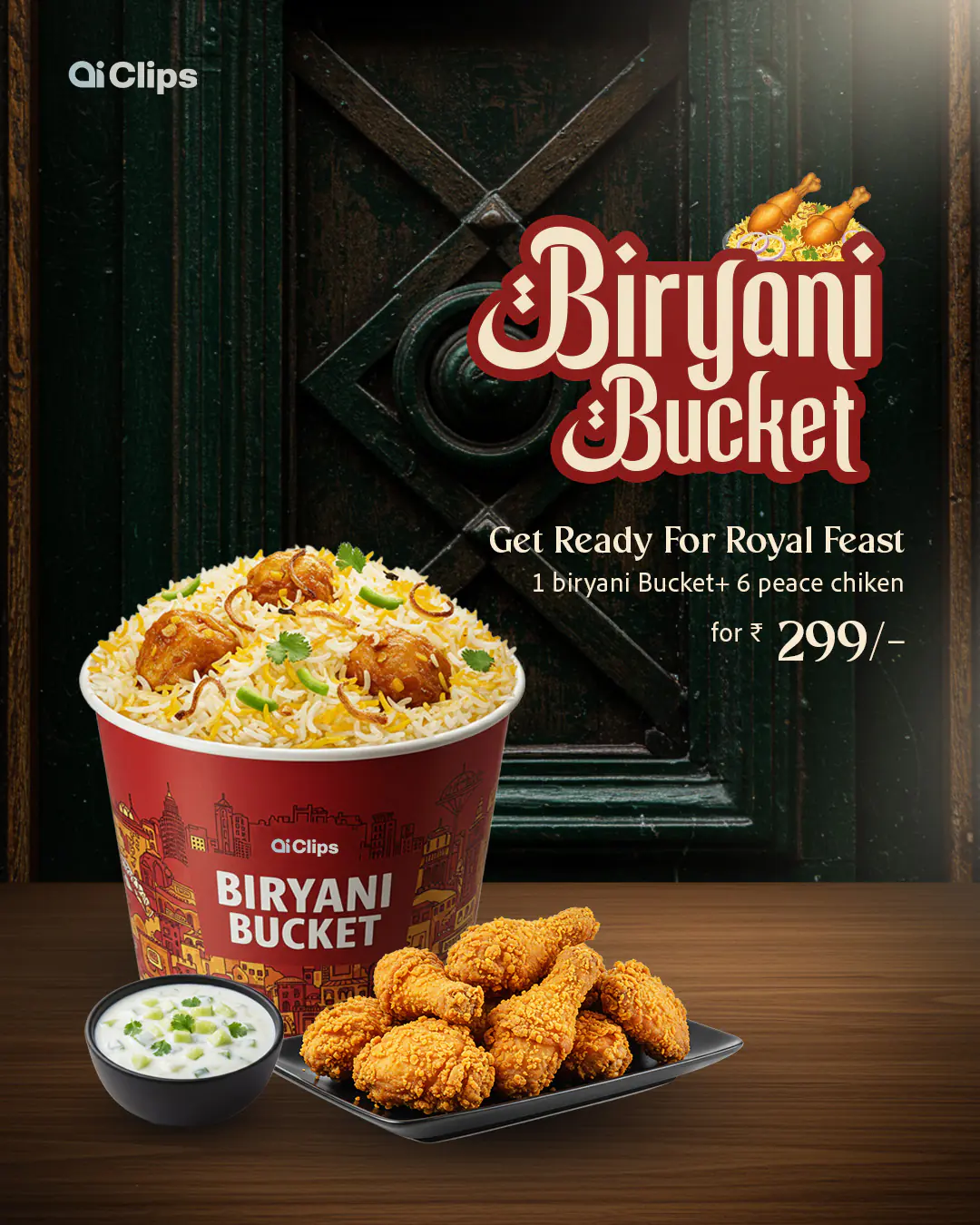 Biryani Bucket Feast Promotional Template