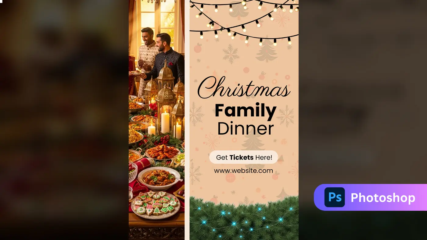Festive Holiday Dinner Invitation Template