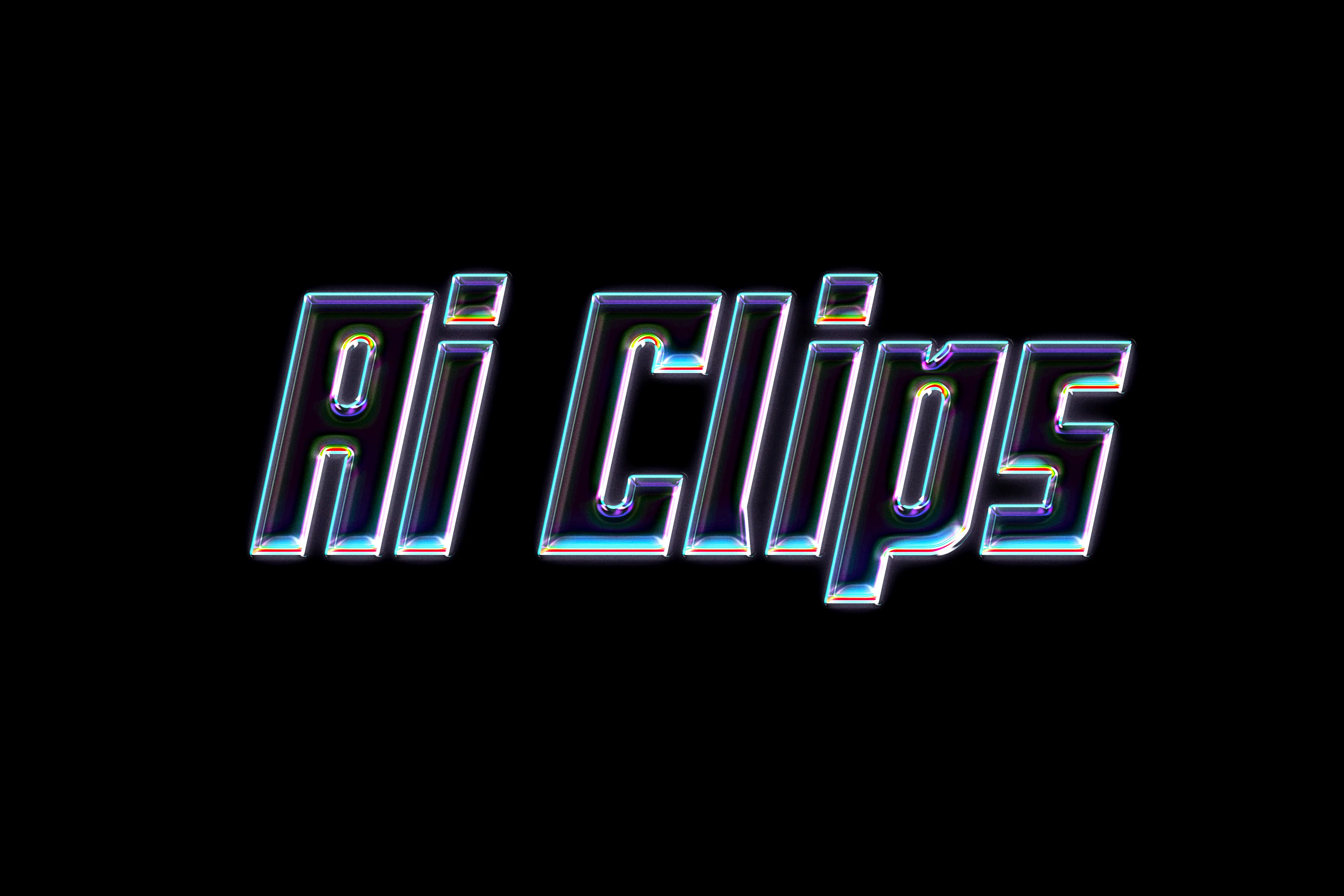 Holographic Chrome Text Effect Futuristic Metallic Typography