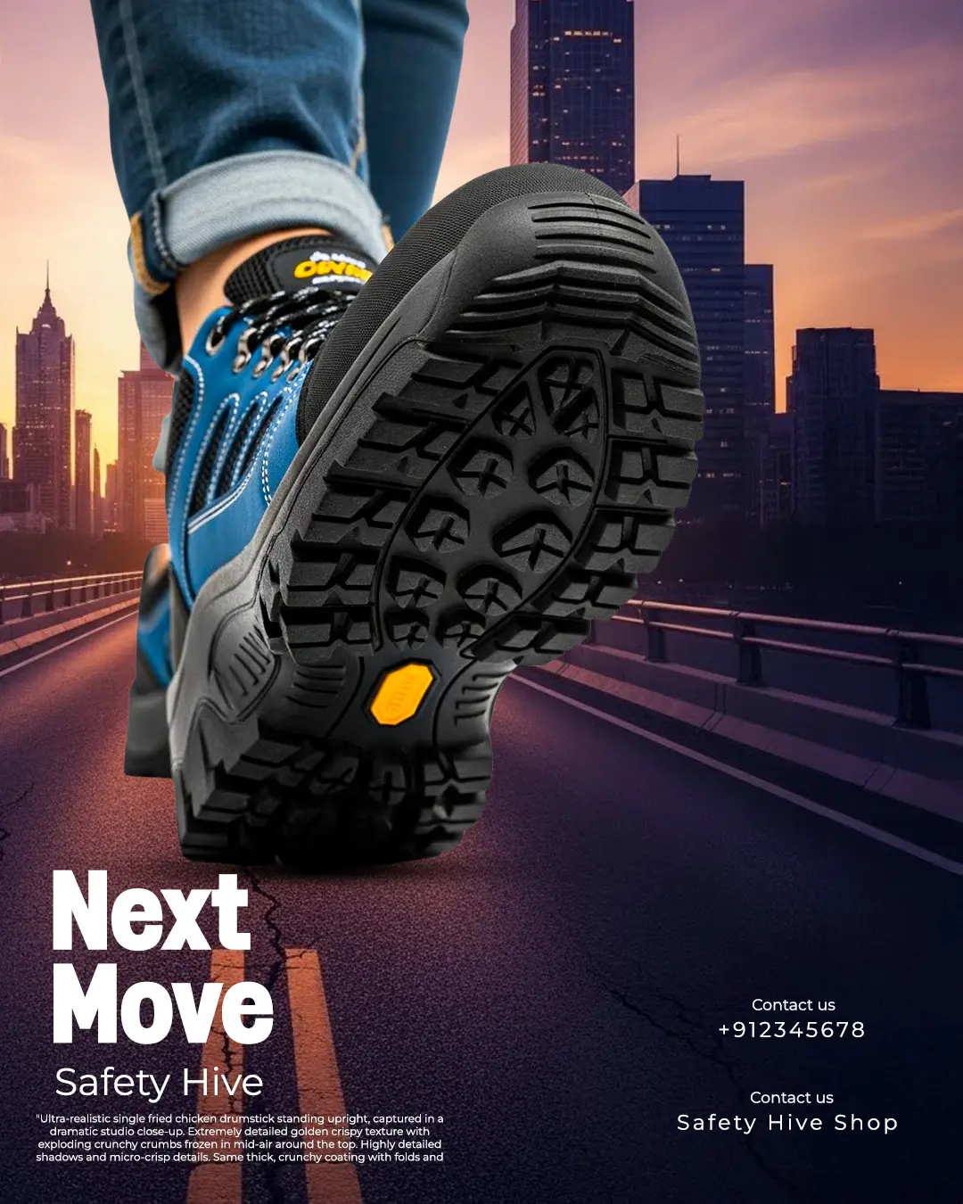 Urban Safety Footwear Advertisement Template