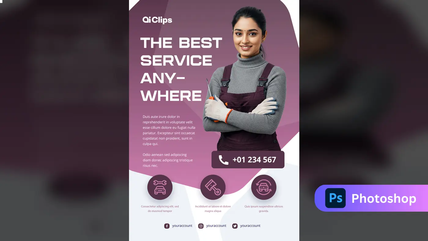 Versatile Photoshop Template for Professional Services