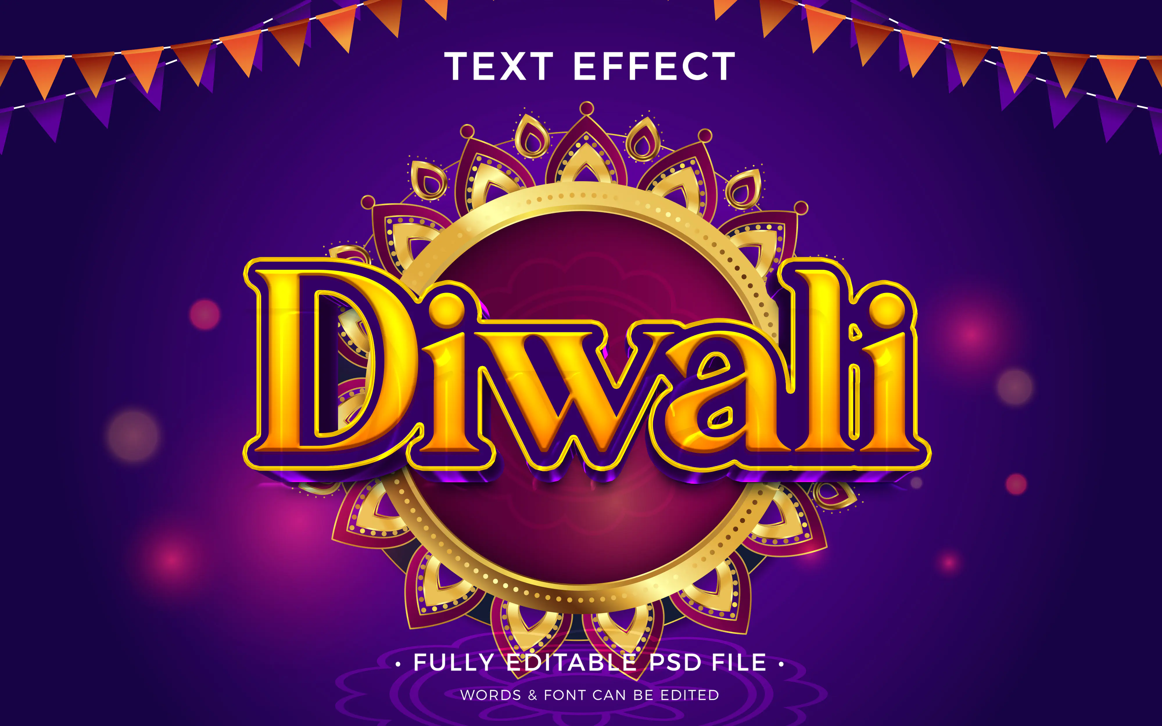 Celebration Diwali Text Effect Design