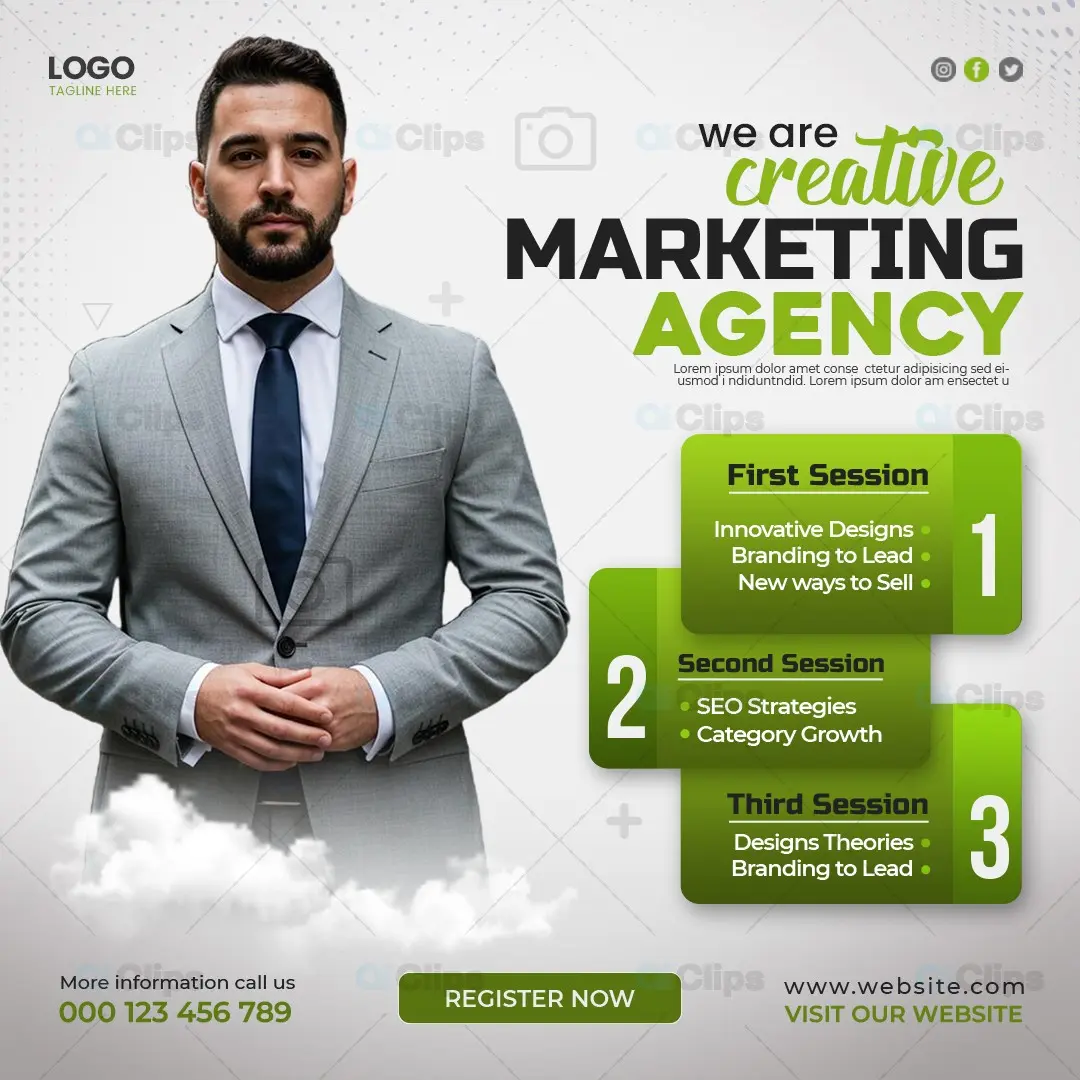 Professional Marketing Agency Service Steps Template