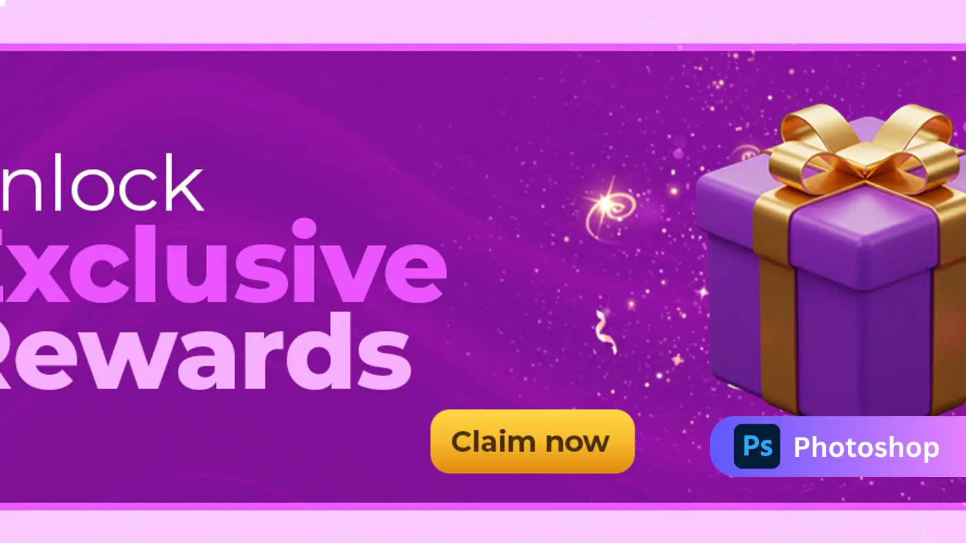Unlock Exclusive Rewards Offer Banner PSD Template