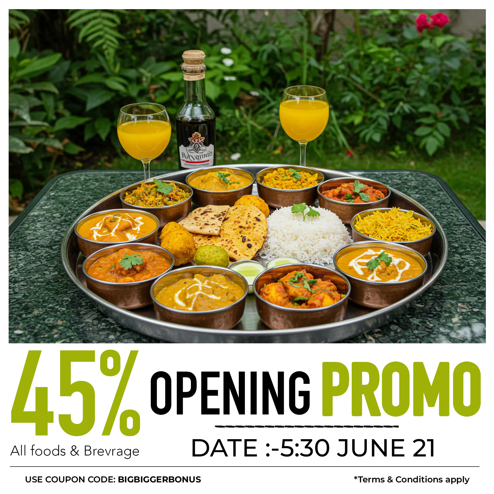 Indian Restaurant Grand Opening Promo Template