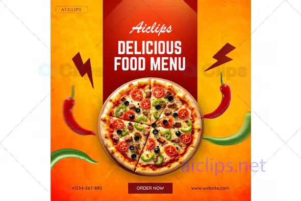 Food Menu Promotion Banner PSD Template