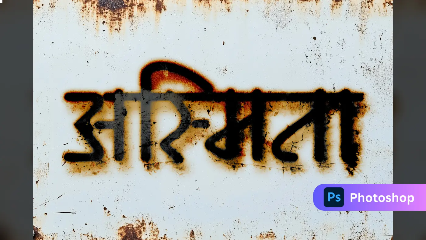 Grunge Rusted Wall Effect Hindi Text