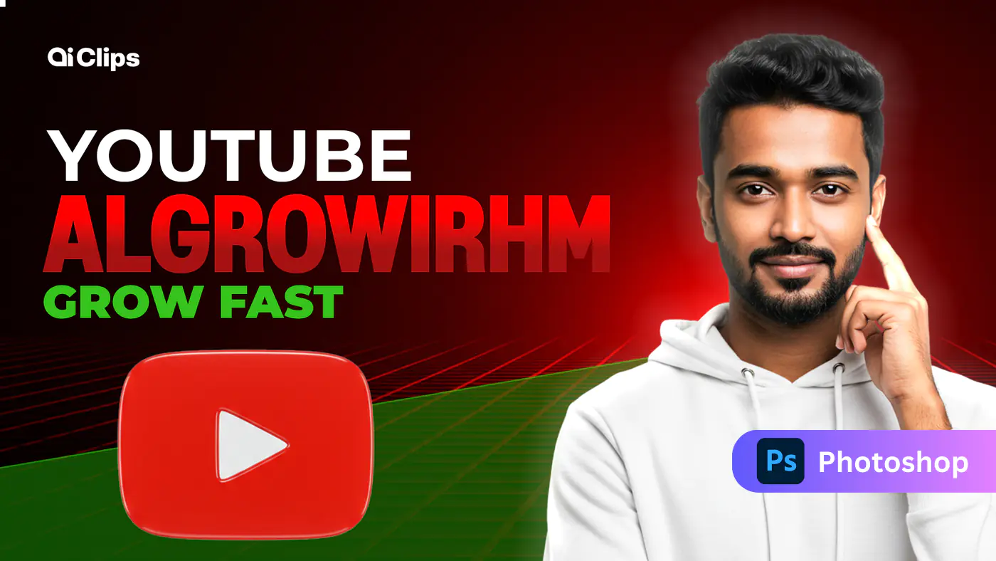 YouTube Growth Thumbnail Template with Indian Creator