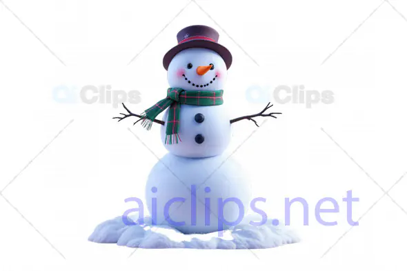 Jolly Cartoon Snowman 3D Model
