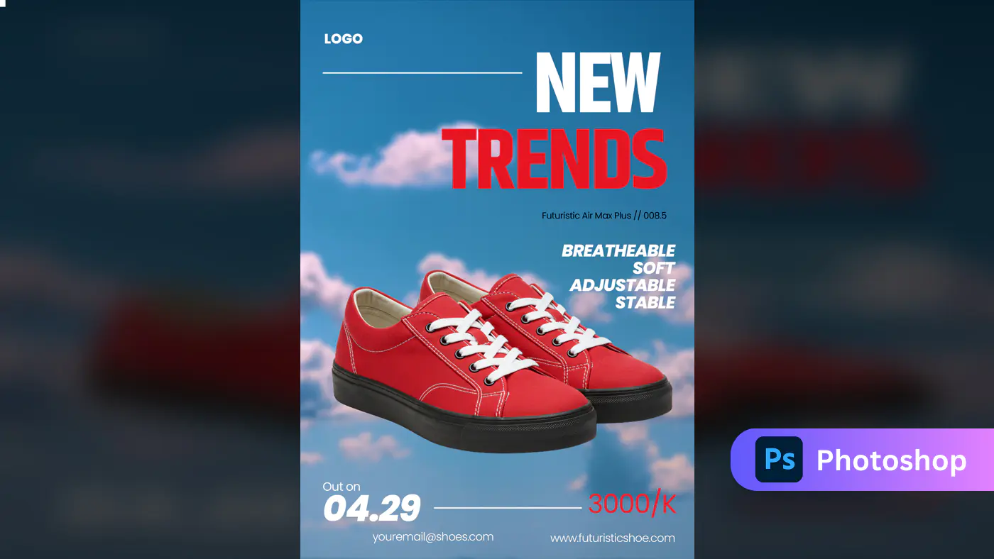 Futuristic Sneaker Launch Promo Template