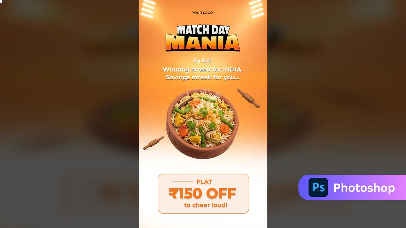 Cricket Match Food Promo Banner Template