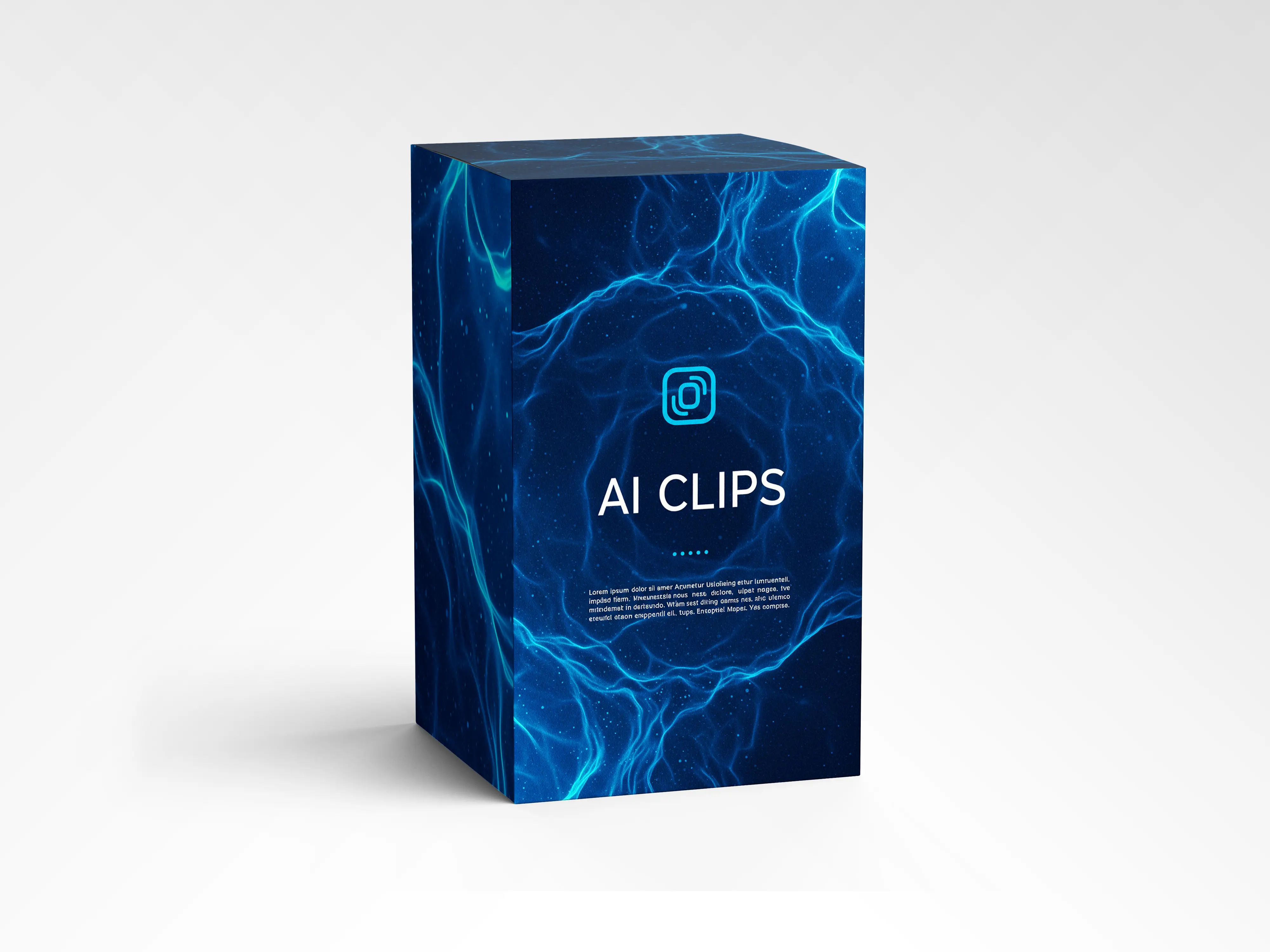 Electric Blue Abstract Box Mockup