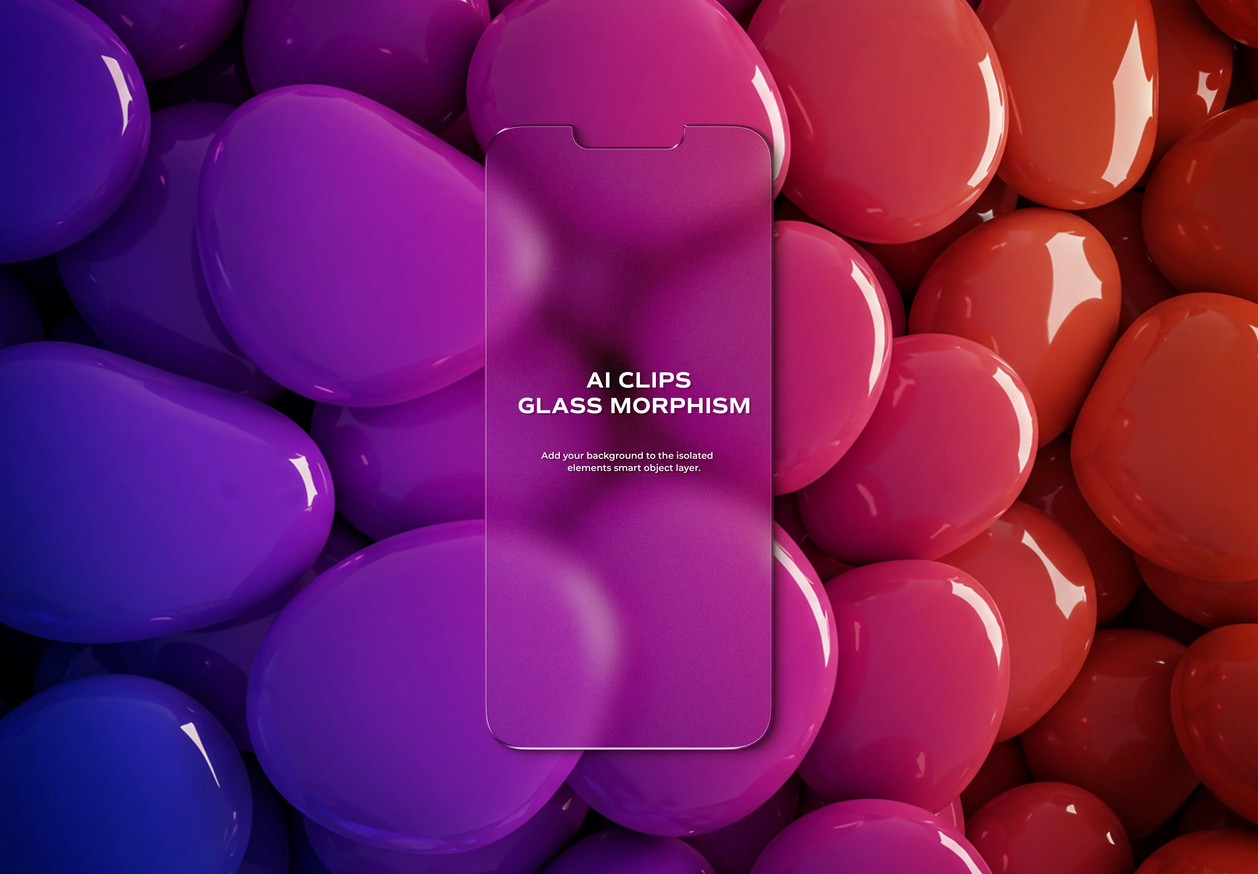 Smartphone Glass Morphism Mockup