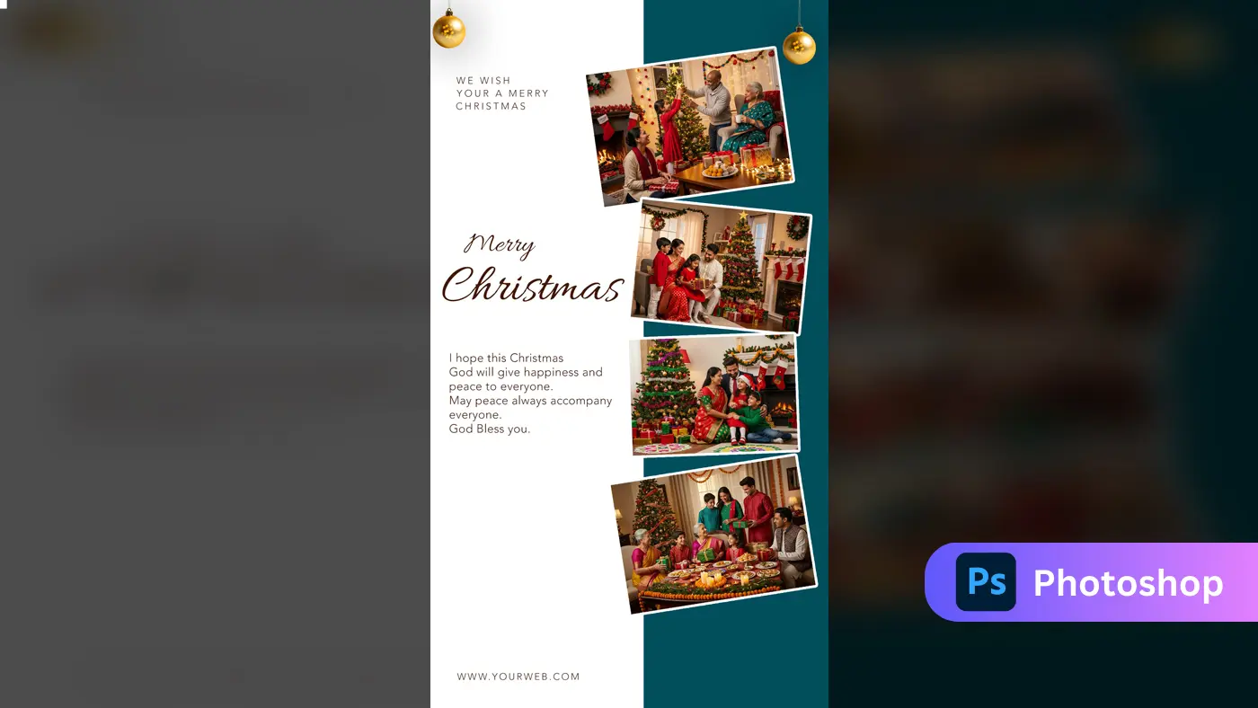 Family Christmas Photo Collage Template