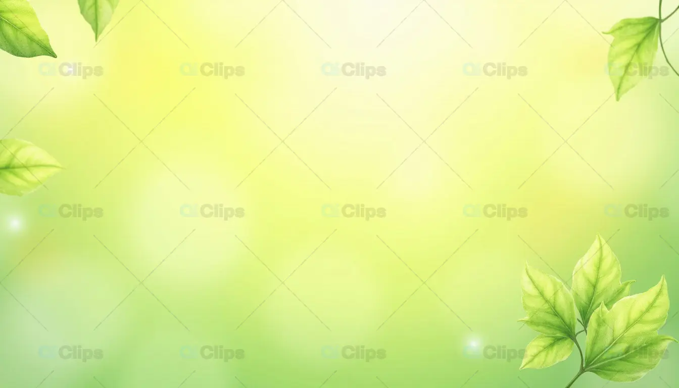 Green Leaves on a Soft Gradient Background – Nature-Inspired Peaceful Design