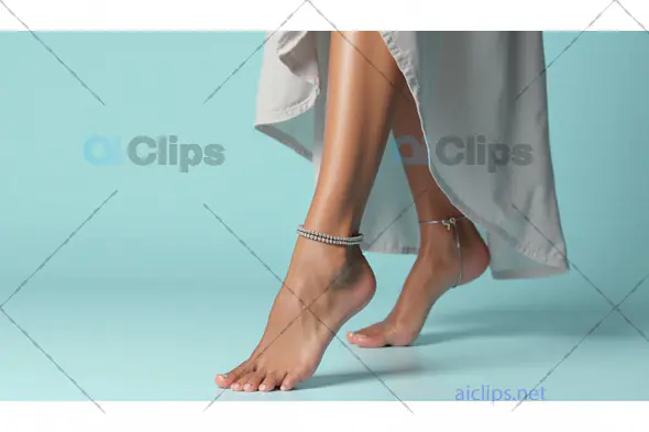 Woman's Feet with Anklets in Stylish Fashion Shoot