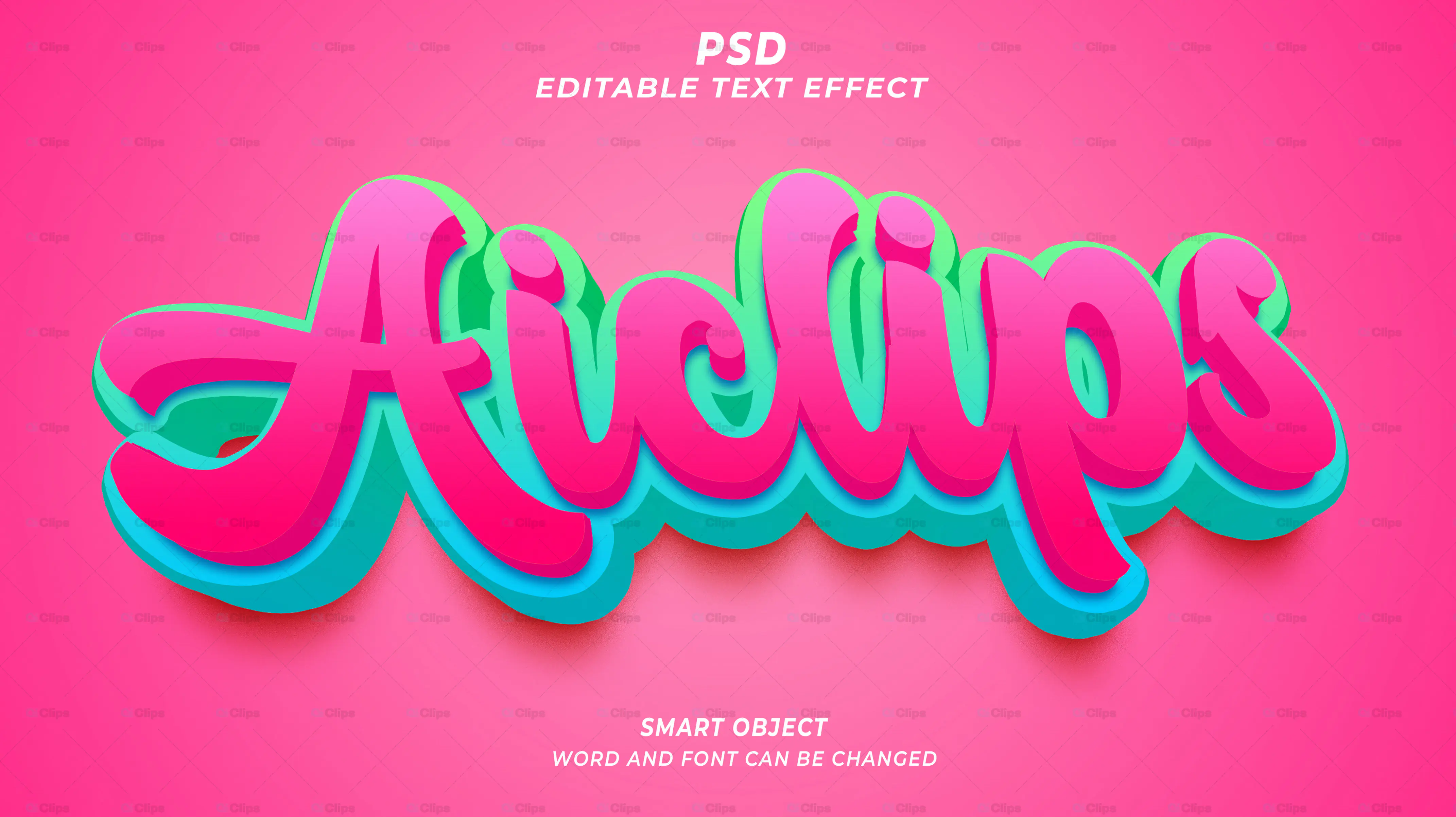 3D Retro Pop Text Effect PSD