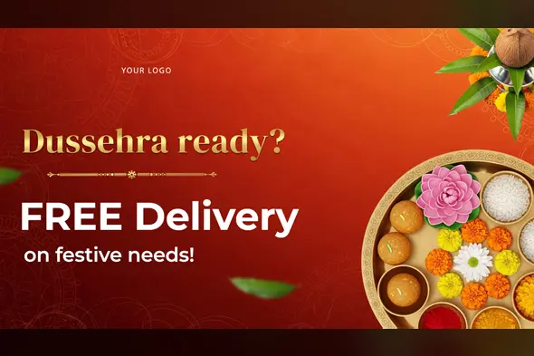 Dussehra Festival Delivery Promo Template